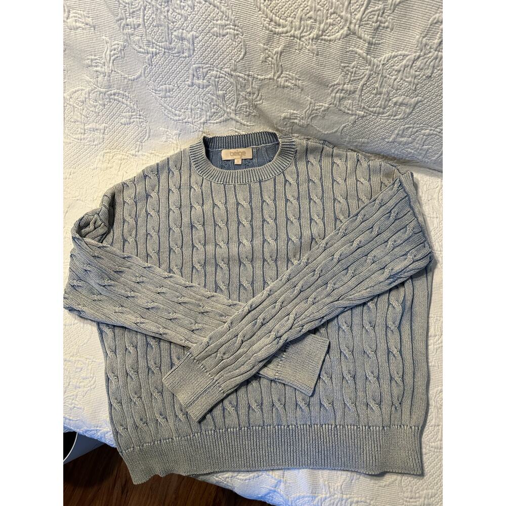 Light blue cable-knit sweater ladies size small